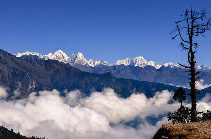 Literally hiking above the clouds in the Langtang region of Nepal.