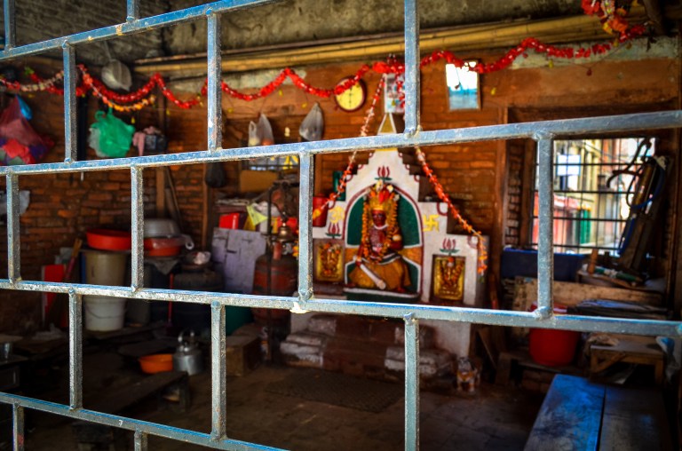 A streetside temple in Thamel.