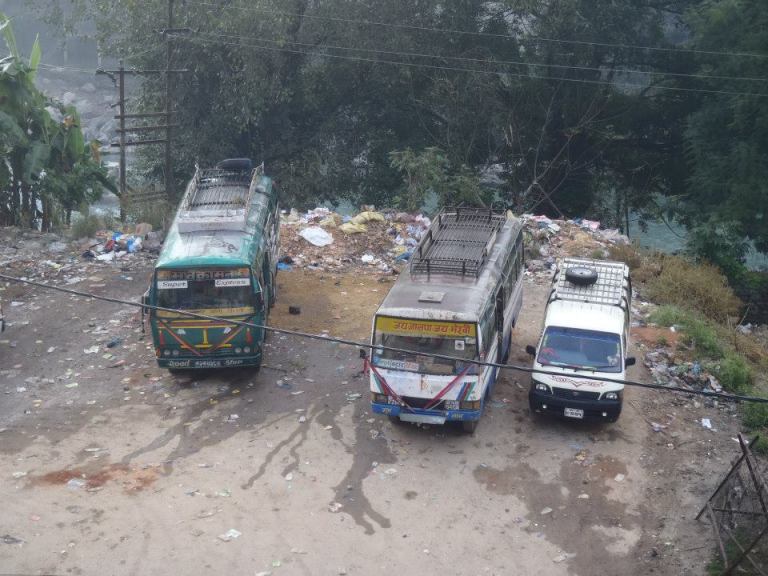 Here is a lovely view of some defunct buses from our motel room. 