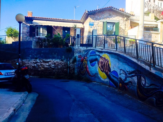 Message of hope in the Athens neighborhood of Petralona.